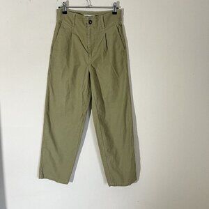 Madewell Women Moleskin Pleated Balloon Pants High Rise Straight Leg Size 25